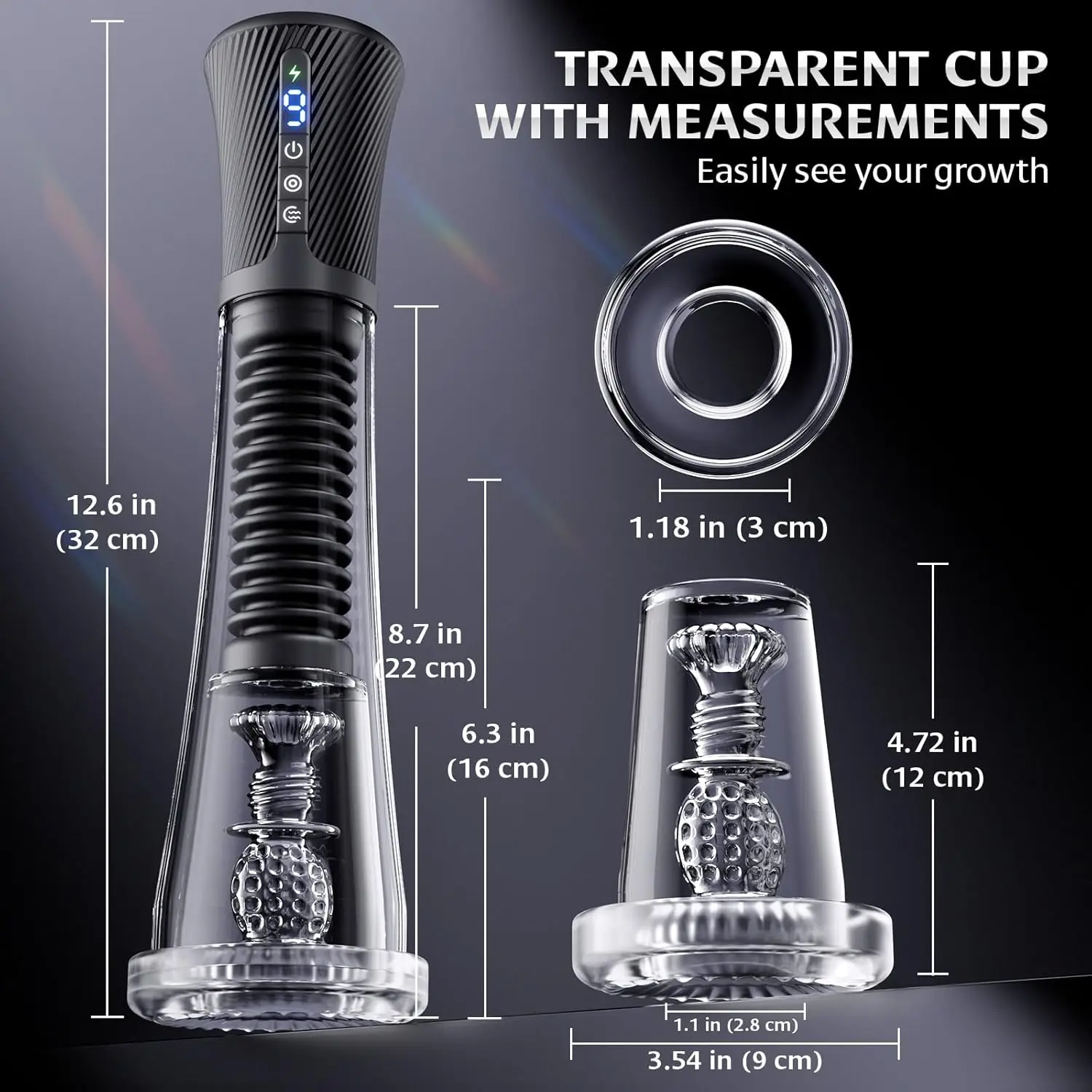 Male Masturbator Penis Pump Enlarger Transparent Visual Male Sex Toys for Men APP Control Vibrating Vacuum Suction Glans Trainer - Image 6