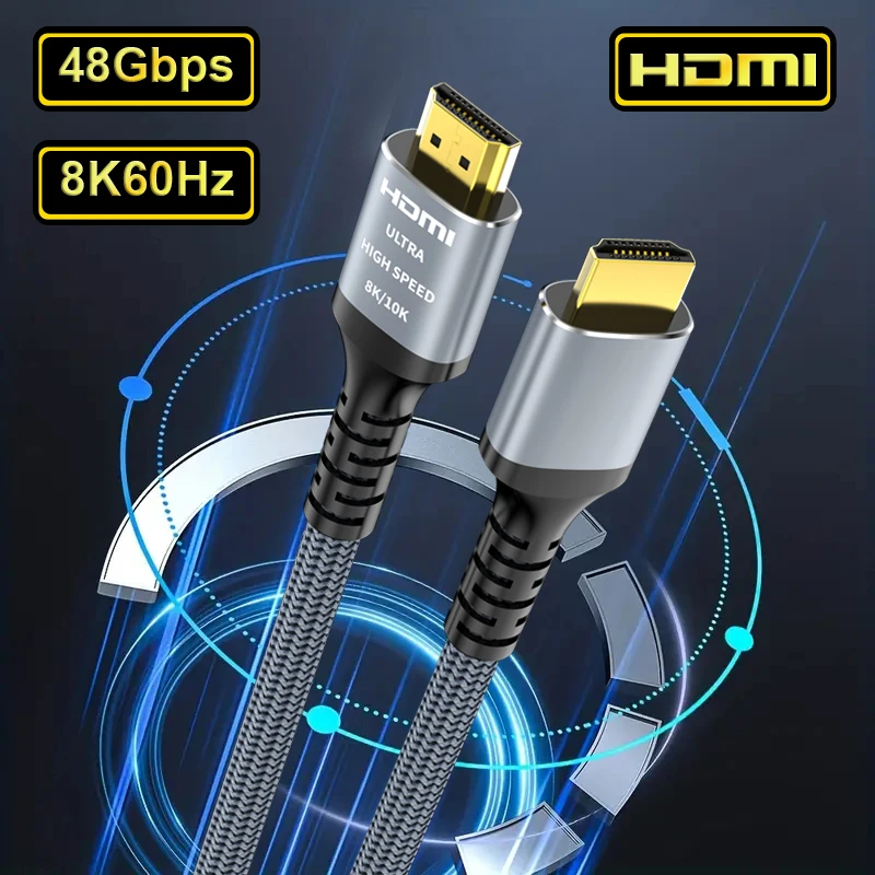 CYANMI HDMI 8K Cable for Xiaomi TV Box PS5 USB HUB Ultra High Speed Certified 8K@60Hz HDMI 2.1 Cable 48Gbps eARC Dolby Vision HD