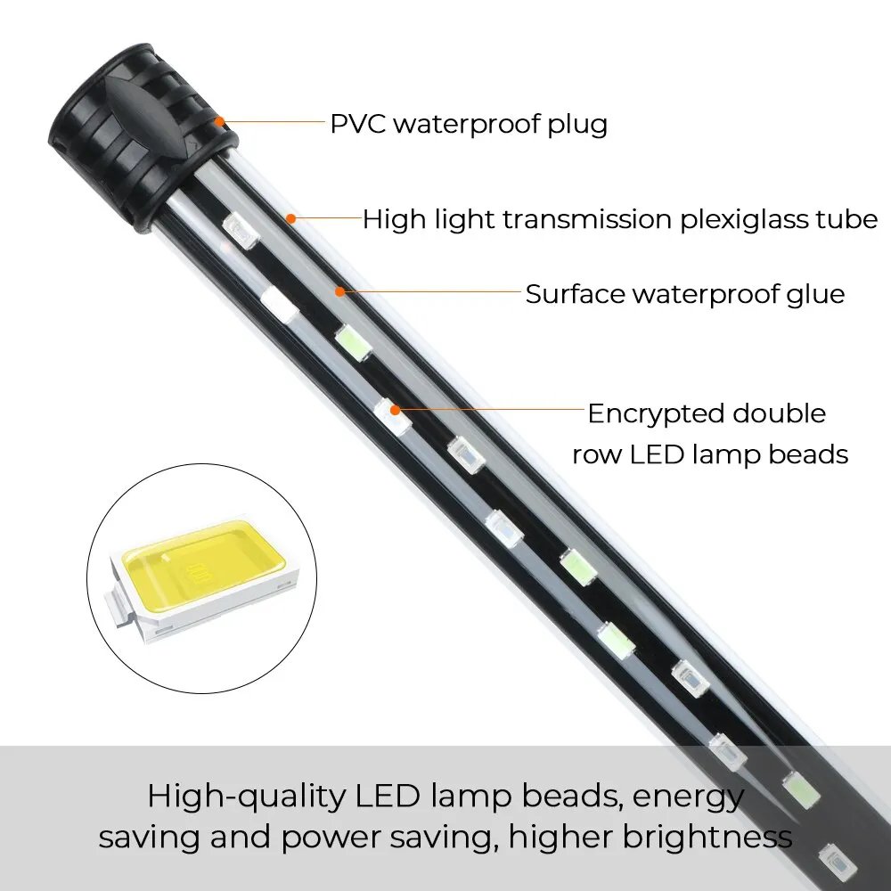 Aquarium Light LED Waterproof Fish Tank Clip Light USB Underwater Decor Lighting Submersible Lamp Plant Grow Lamp Aquatic Decor