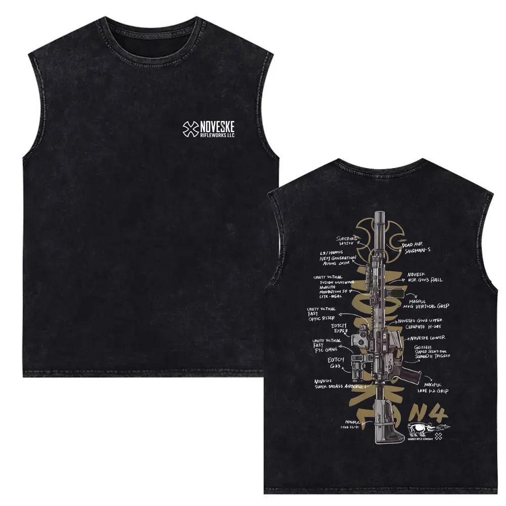 

NOVESKE N4 Tactical Army Fan Club Outdoor Training Competition Wasehd Tank Tops Men's Women's Fashion Oversized Sleeveless Vest