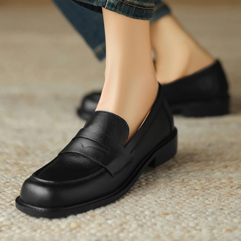 Spring Oxford Shoes For Women Genuine Leather Desinger Flats Loafer Casual Elegant Walking Shoes Men Big Size 48 Comfortable view 2