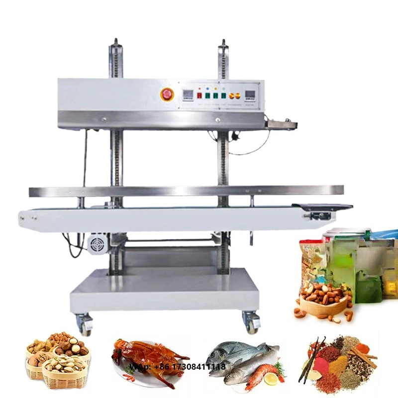 Industrial Vertical Automatic Continuous Bag Sealer Vertical Plastic Film Heat Sealing Machine for Food Chemical Powder Packing