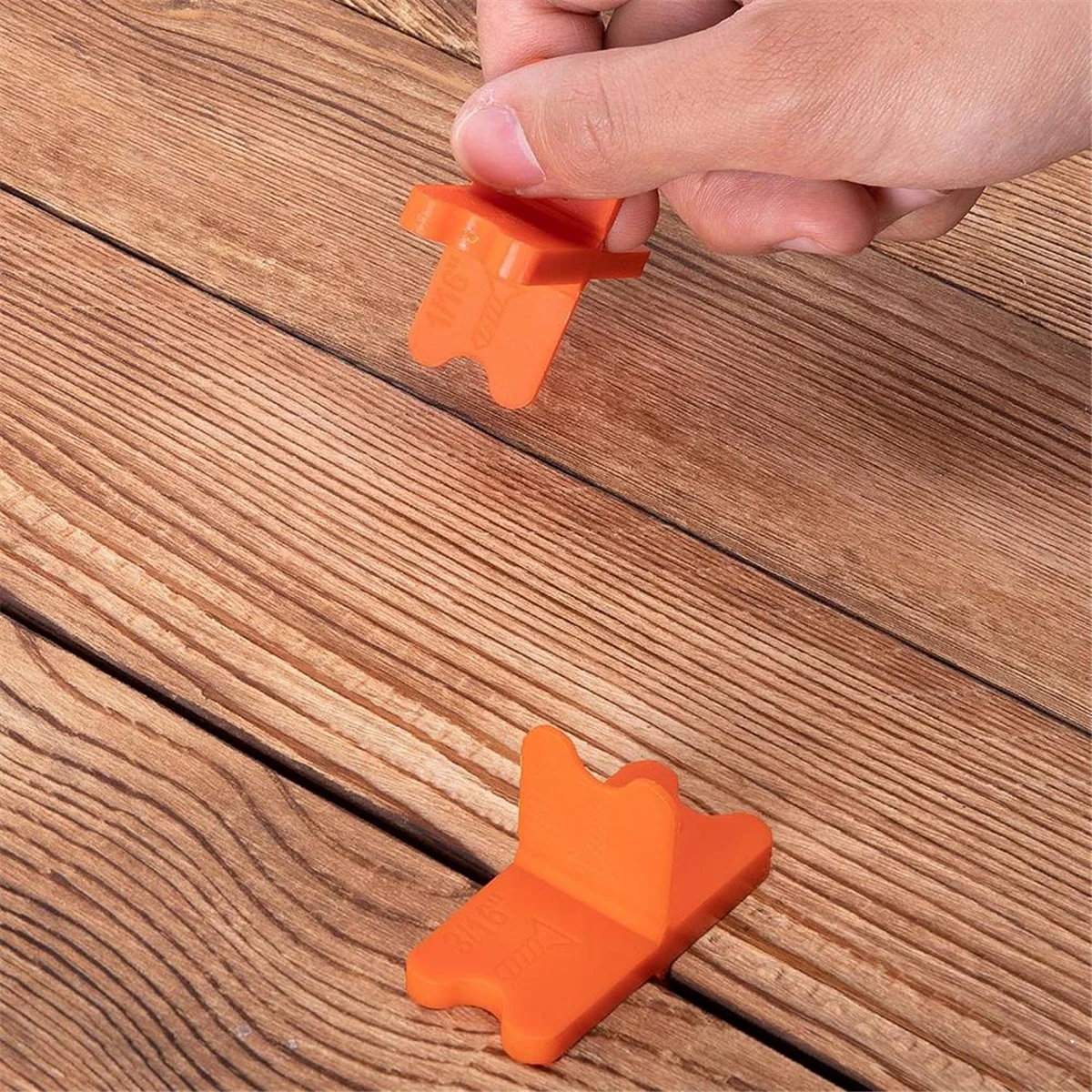 أداة فاصل سطح السفينة BAAQ مكونة من 8 قطع، 4 فواصل ألواح سطح السفينة بسمك (1/16 بوصة، 1/8 بوصة، 3/16 بوصة، 1/4 بوصة)، فواصل سطح السفينة باللون البرتقالي المتنوع