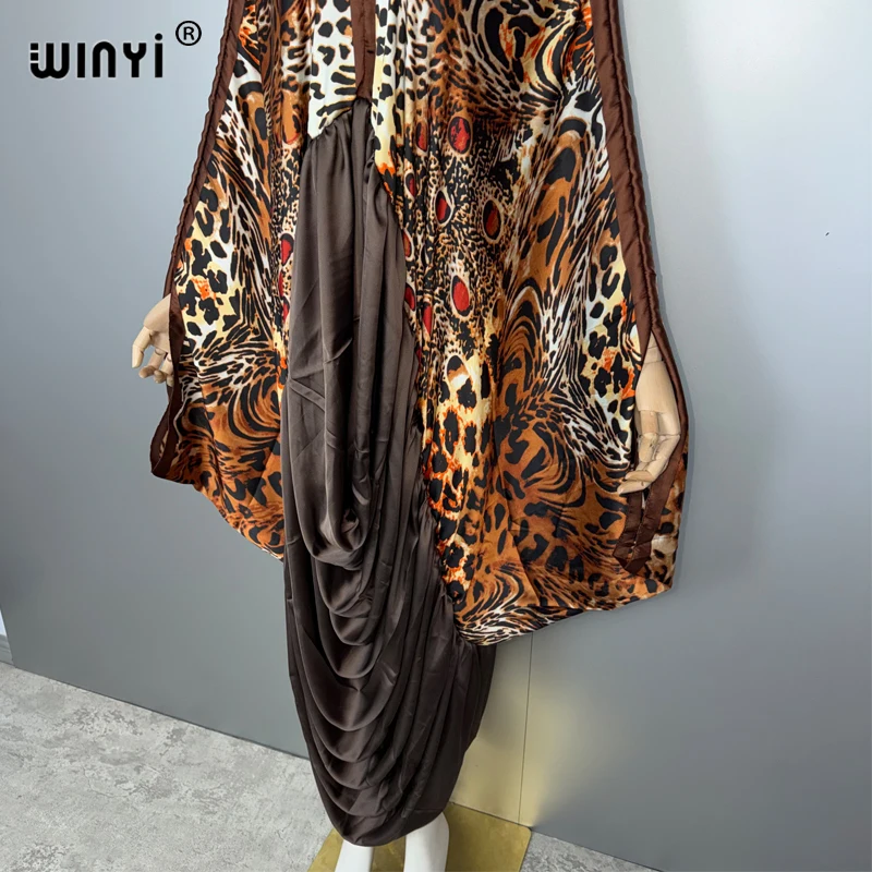 فستان سهرة WINYI دبي فاخر أنثى فضفاضة قفطان ملابس امرأة مسلمة عطلة الشاطئ التستر بوهو فساتين امرأة الملابس