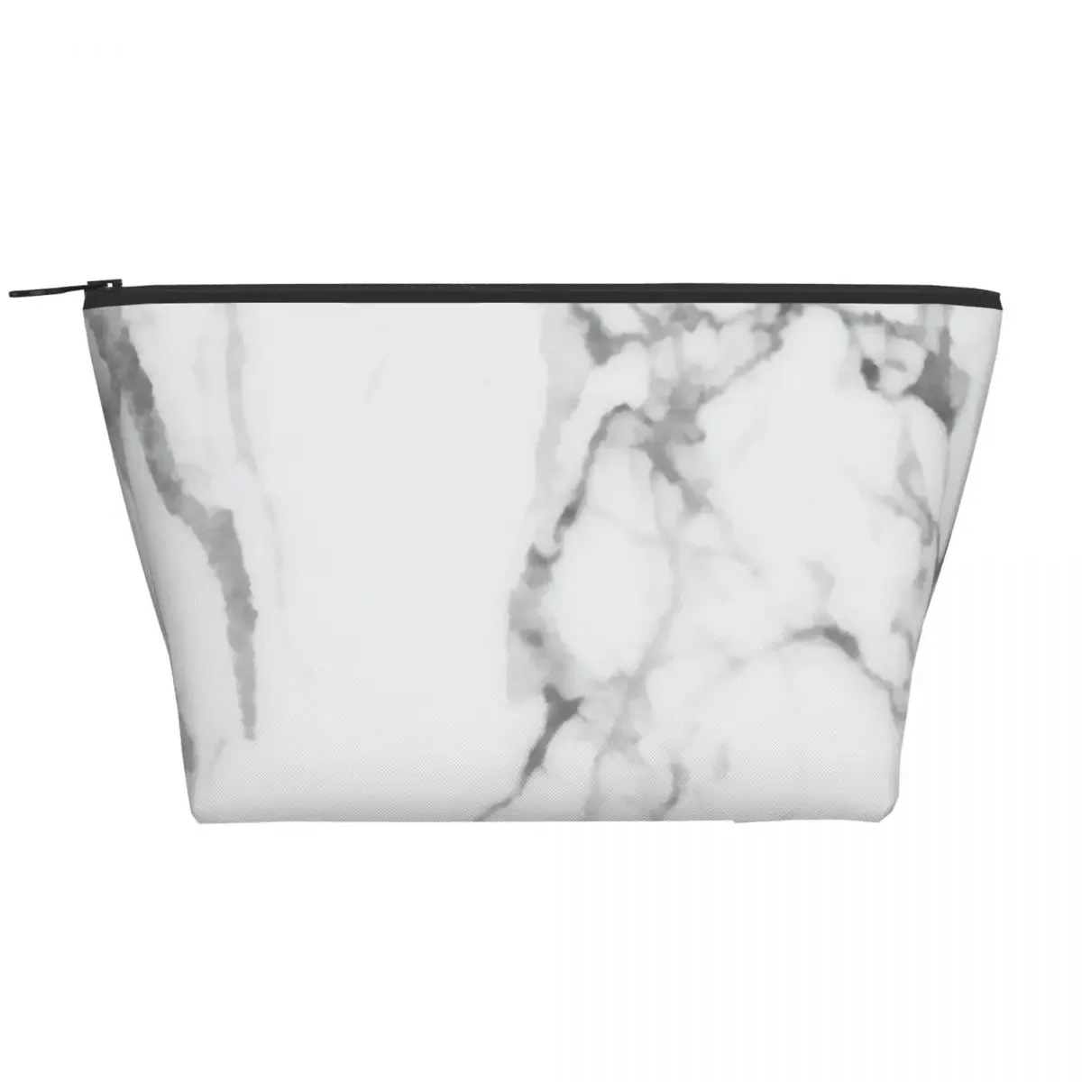 White Marble With Grey Veins Cosmetic Bag Women Fashion Big Capacity Texture Makeup Case Beauty Storage Toiletry Bags