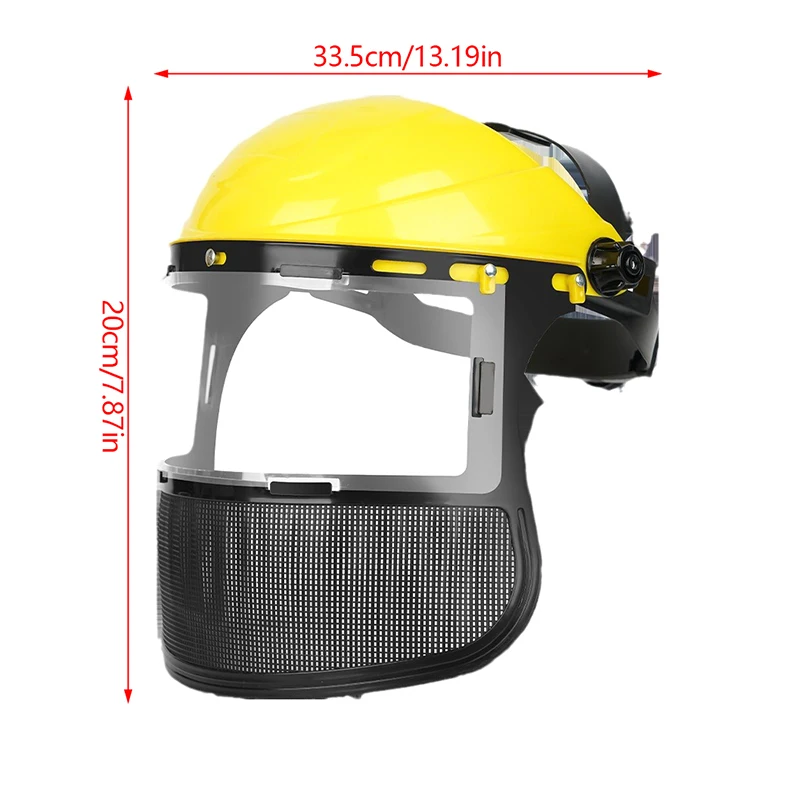 1PC New Garden Grass Trimmer Safety Helmet Hat With Full Face Mesh Protective Mask For Logging Brush Cutter Forestry Protection