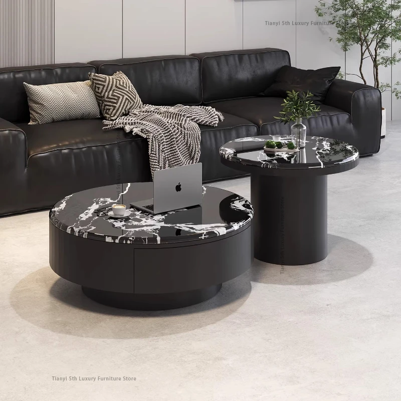 

Nordic Minimalist Coffee Tables Modern Advanced Living Room Microcrystalline Stone Coffee Table Designer Home Furniture FYCT