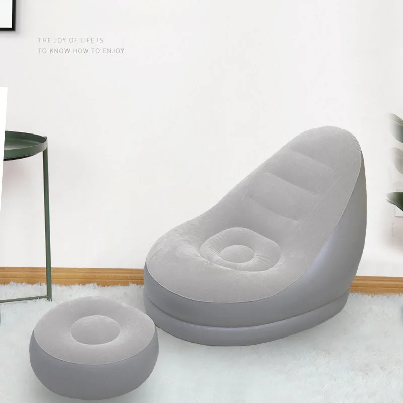 Inflatable Chair with Pump Sleeping Bed for Home Living Room Outdoor Beach Garden Camping Inflatable Folding Armchair Mattress