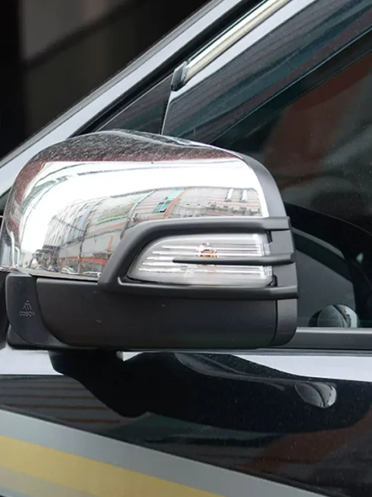 Car Styling Side Mirror Light Cover Trim For Ford Ranger 2012-2021 T6 T7 T8 2pcs ABS Plastic Matte Black Accessories