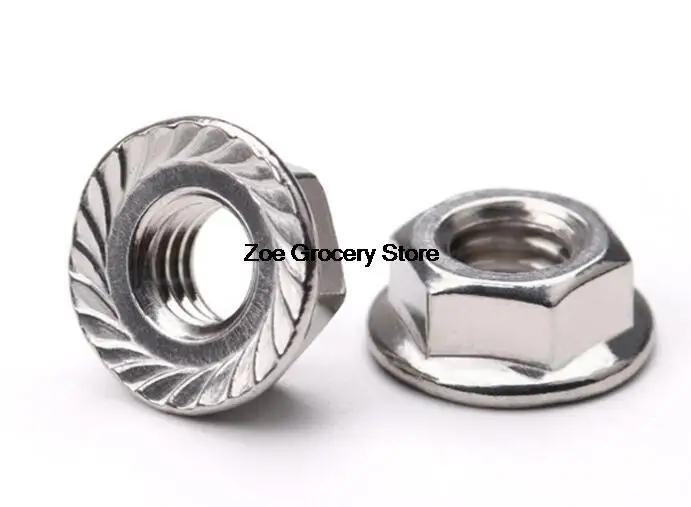 14pcs M8 x 1mm Pitch Metric Fine Thread 304 Stainless Steel Hex Flange Nut