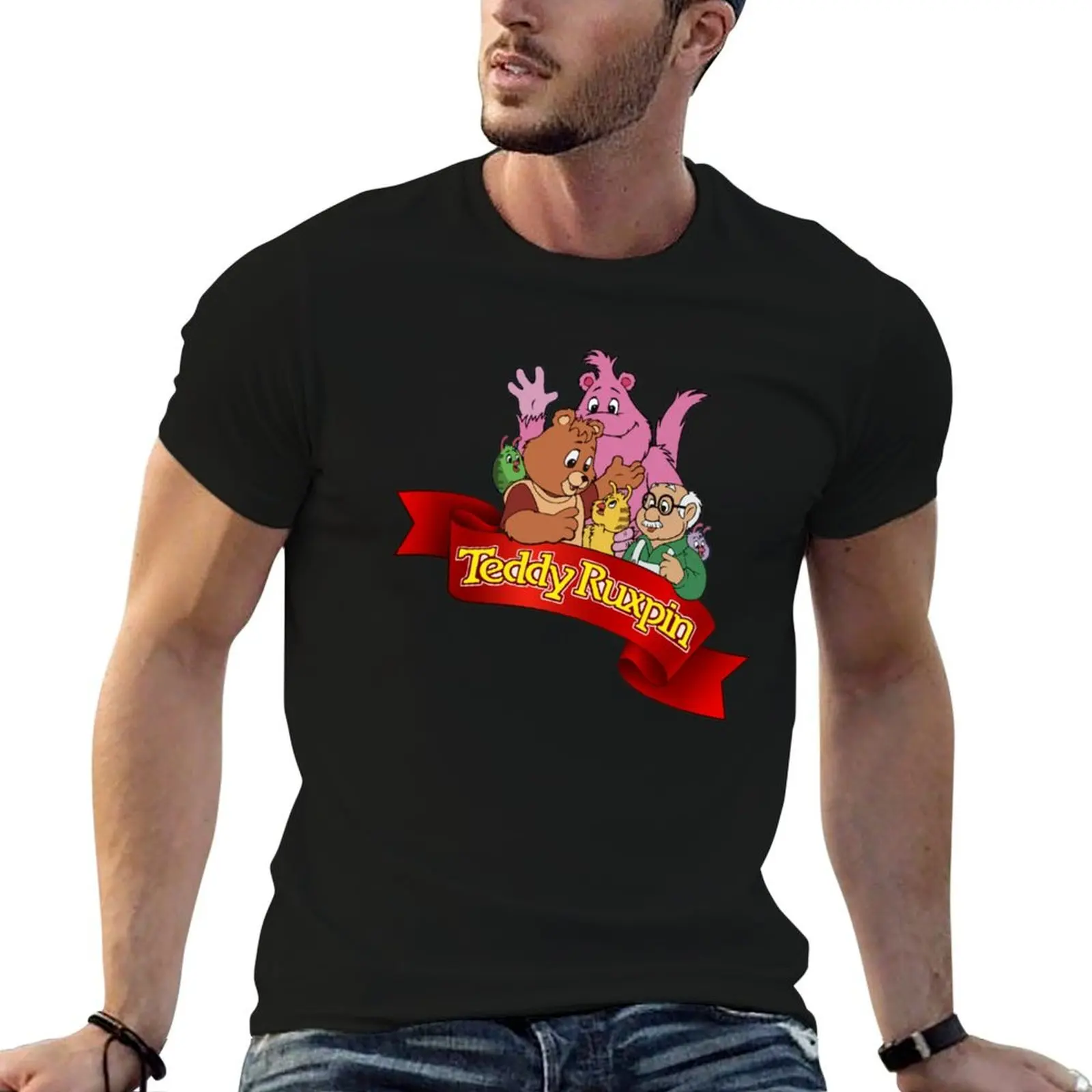 Camiseta Teddy Ruxpin de regalo para el día de Halloween, Acción de Gracias, día de Navidad, camiseta para hombre, camiseta de algodón para hombre