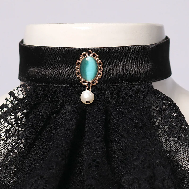 Fake Collar Victorian Renaissance detachable collar Ruffled Lace Jabot Neck Collar Stage Party fancy Steampunk Costume Accessory