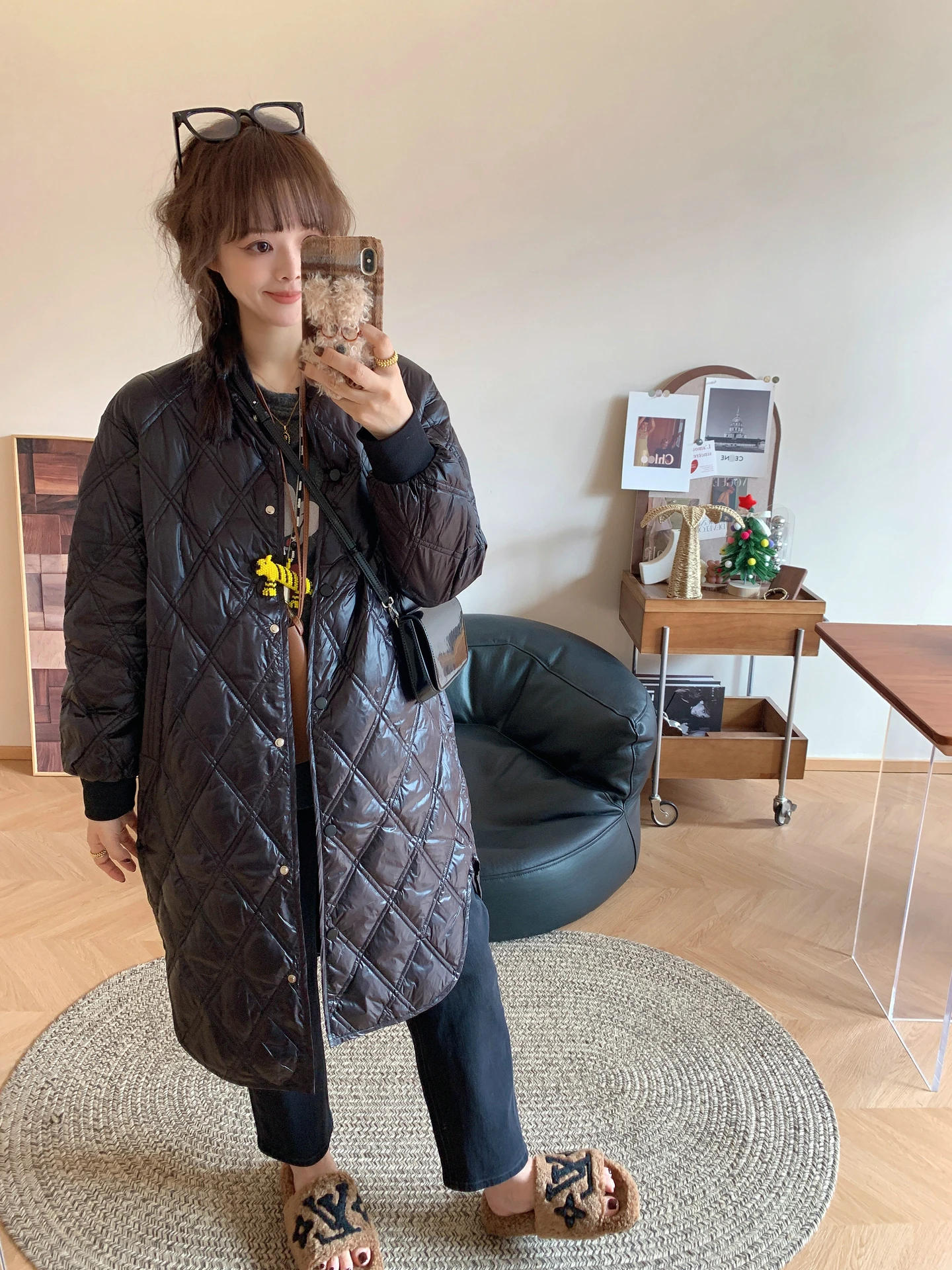 

Women's down Jaet Lightweight Padded Quilted White Du Feather Casual Baseball Sle Coat Mid-Length Design Winter Outerwear