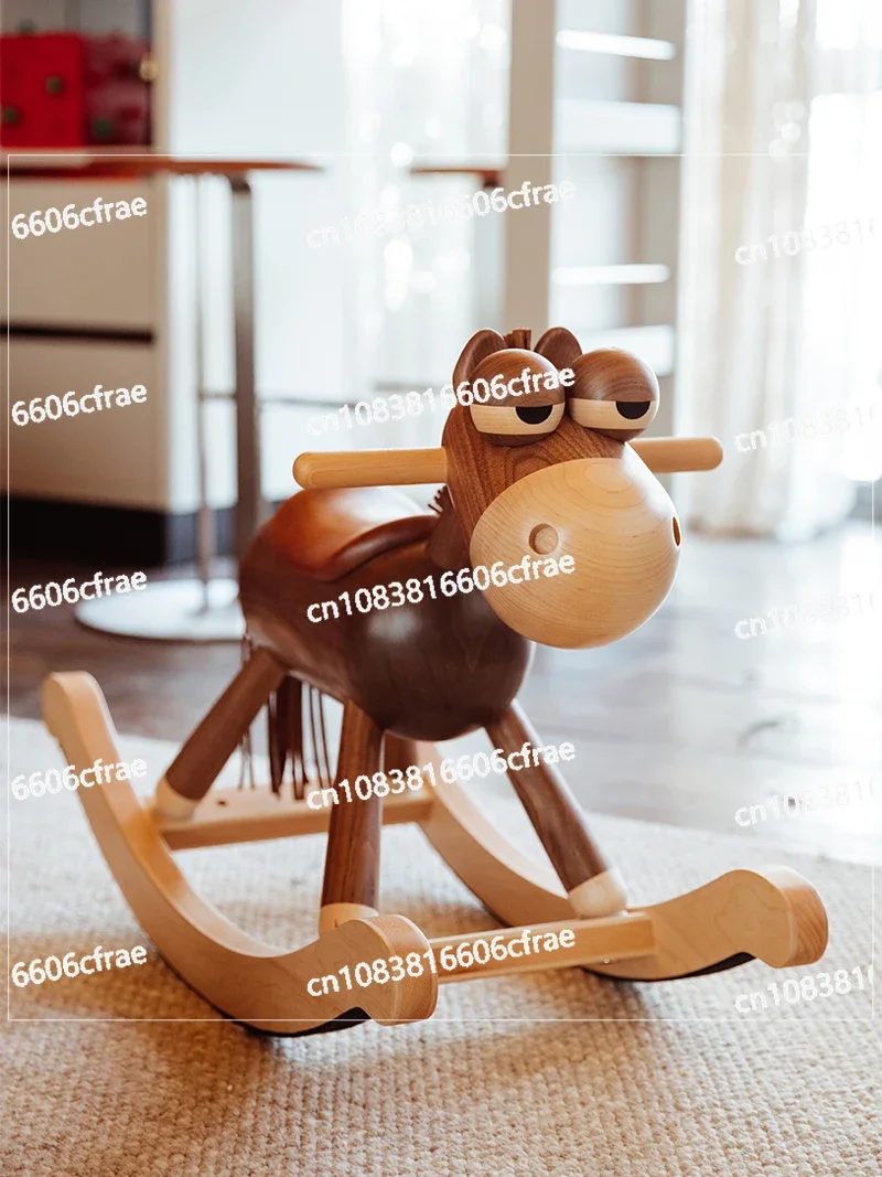 Luxury Children's Cute Trojan Horse Furniture Original Design Retro Personality Solid Wood Ornament