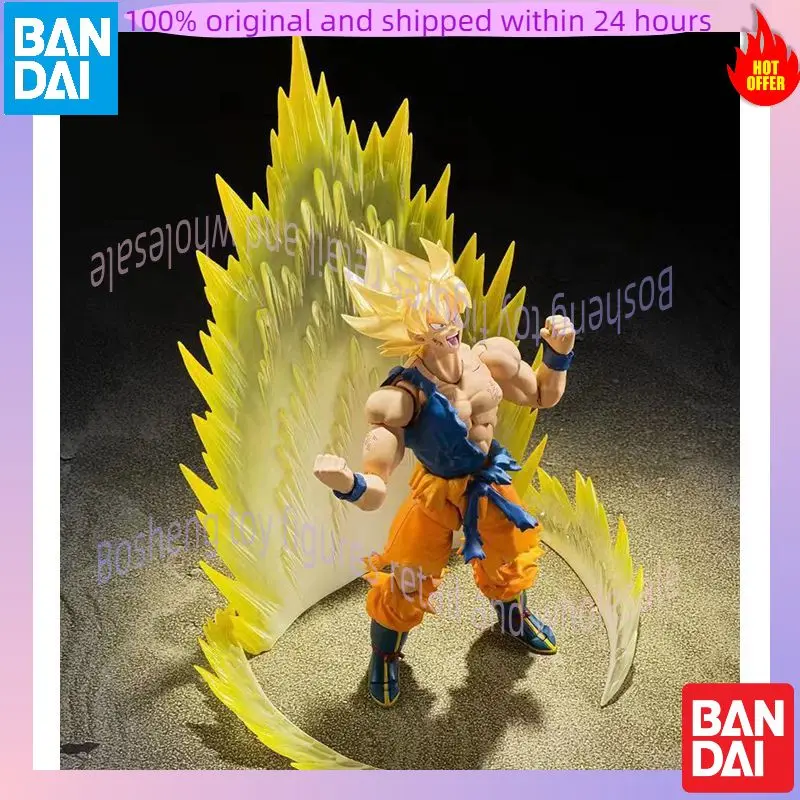 

Оригинальный Bandai S.H.Figuarts Dragon Ball Z Super Saiyan Battle Damaged Sun Goku Эксклюзивная версия TN15th Аниме Фигурки Модель