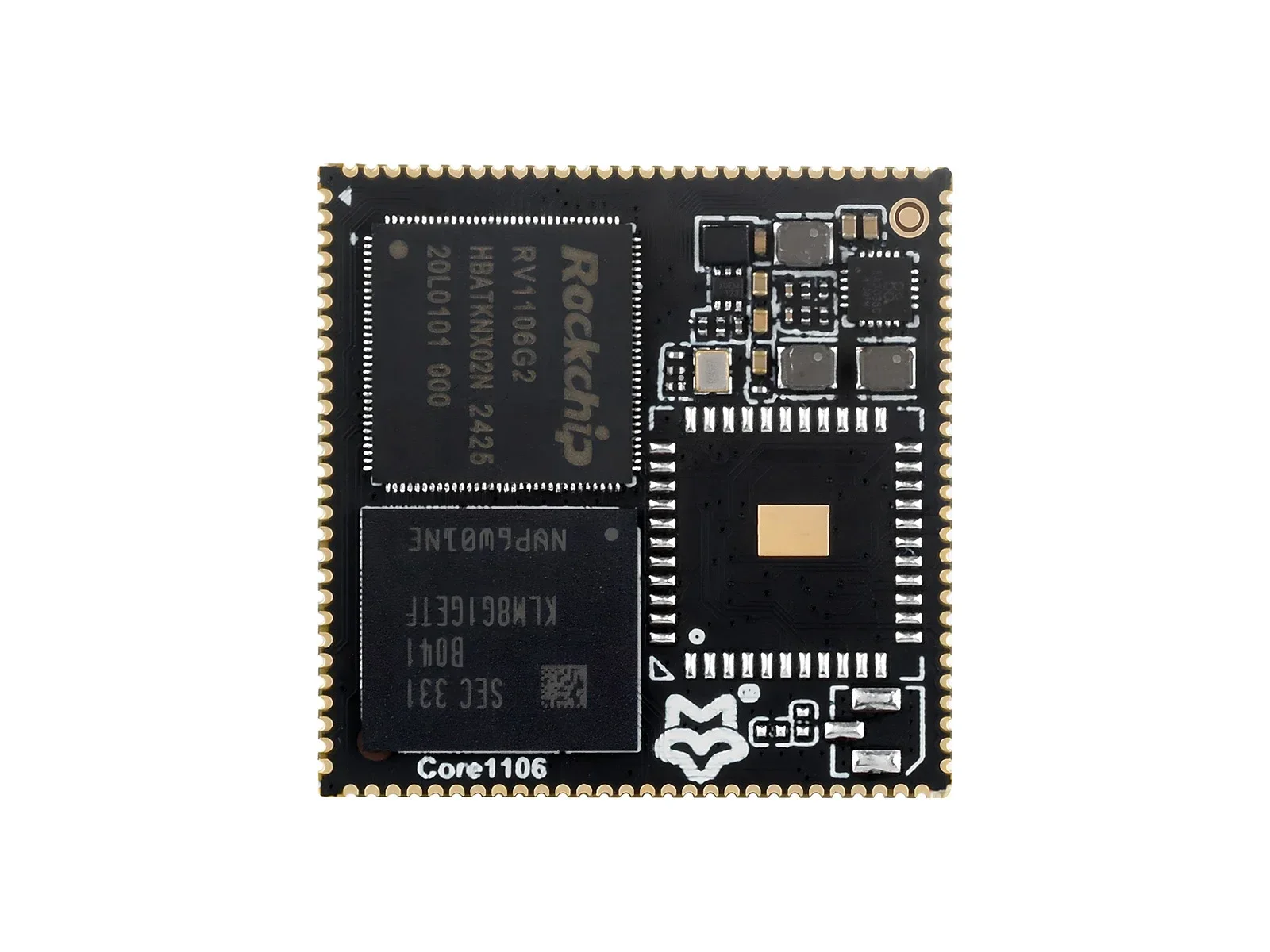 Scheda centrale Luckfox Core1106 da 8 GB eMMC, basata sul chip Rockchip RV1106, integra i processori ARM Cortex-A7/RISC-V MCU/NPU/ISP