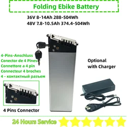 Folding E-bike Battery 36V 7.8Ah 8.8Ah 10Ah 10.4Ah 11.6Ah 14Ah 48V Li-ion Battery with Charger for Akez D50 AKEZ BMNZ Ebike