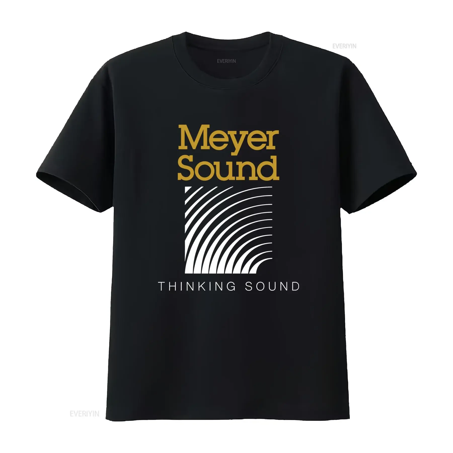 Camiseta Meyer Sound American Loudspeakers Multichannel Audio disponível nos tamanhos S a 3XL, estilo vintage lavado, com estampa gráfica streetwear.