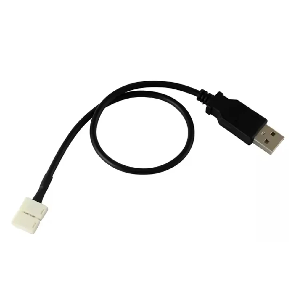 5pcs/10pcs LED Connector USB Cable to 2Pin 8MM 10MM Solderless Quick Connectors for 5V SMD 2835 3528 5050 LED Ribbon Strip Light