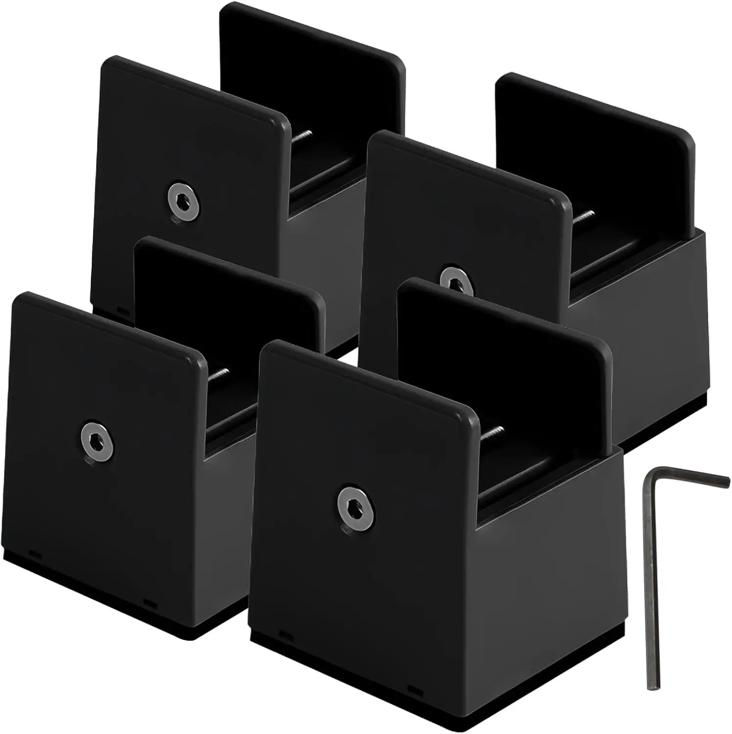 

2 H Bed Risers With Adjustable Screw Clamp Heavy Duty Furniture Risers Set Of 4 Furniture Leg Extenders For Bed Table Chair