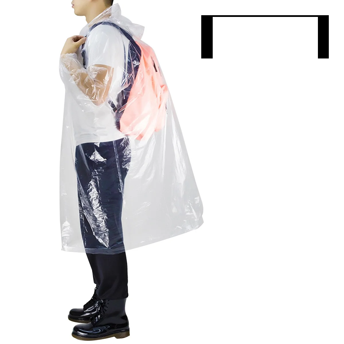 

6pcs Adult Hood Poncho Windproof Waterproof Disposable Lightweight Adult Raincoat With Hood Portable One size Fits Most
