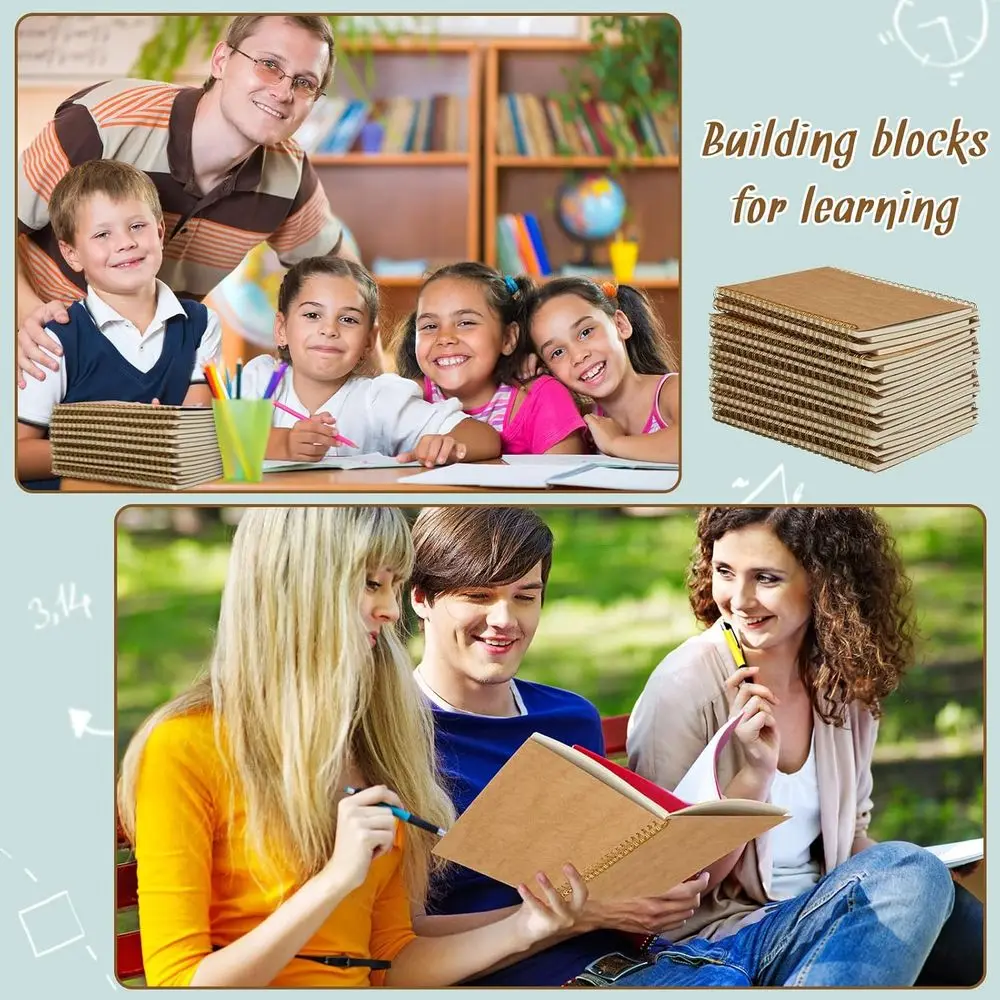 A5 Spiral Notebooks, 100-Pack, 8.3x5.5 Inches, College Ruled, Bulk Journals, Thick Paper, Ideal for School, Office, and Home (Kr