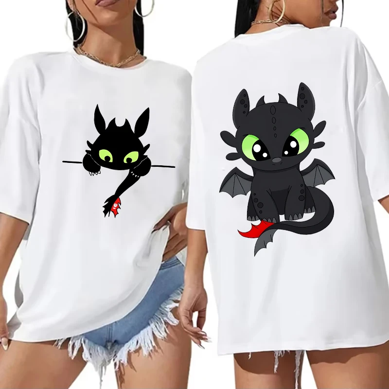 

Anime Kawaii Toothless Adult Cotton T-shirt Light Night Fury Tee for Women Man Summer Clothes Short Sleeve Tops Unisex Gift 2025