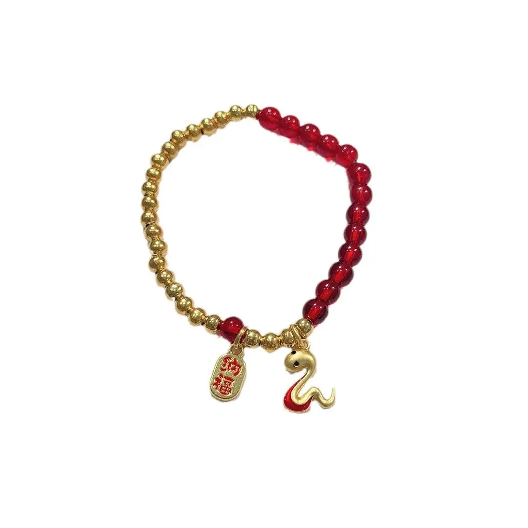 New Pomegranate Red 2025 Year of the Snake Bracelet Women's New Chinese Versatile Birthday Bracelet New Year's Girlfriend Gift