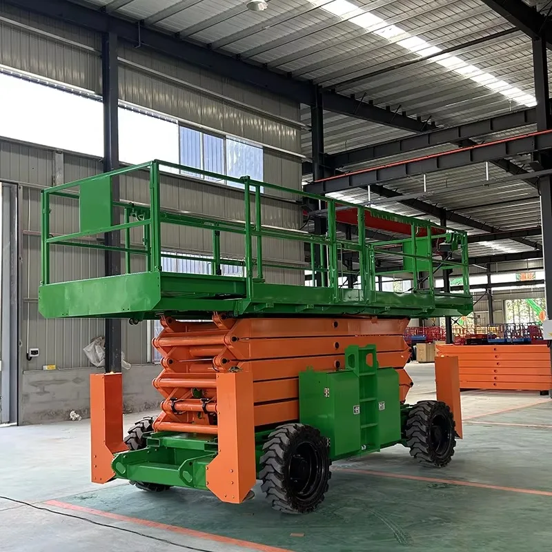 Customized Off Road Mobile Scissor Lift Work Platform Self-propelled Rough Terrain Scissor Lift