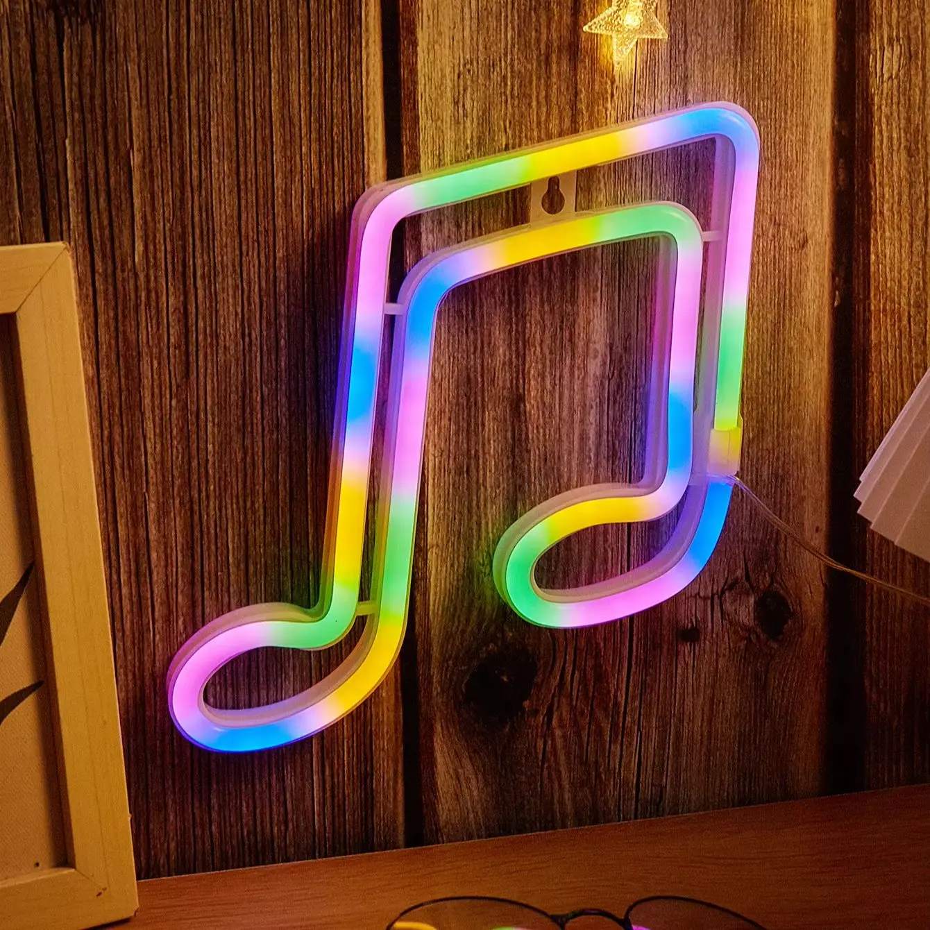 1 Pack, Cool musical note Neon Light, Battery/USB Powered, Game Room Bedroom Party, Wedding Girl Boy Room Decor Light, Birthday