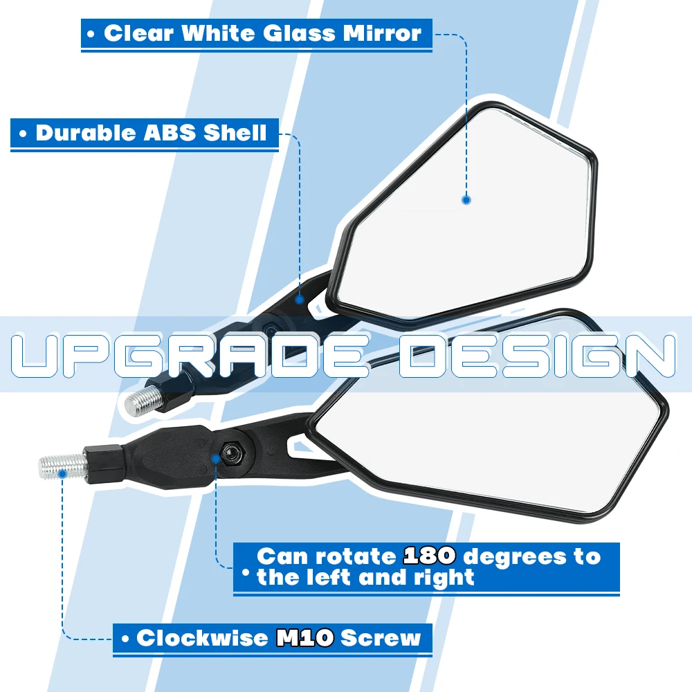 Durable Motorcycle Rearview Mirror Kit For Spiegel Paar Honda Yamaha Kawasaki Maverick Booster M10 Enduro KTM Suzuki Black image 5