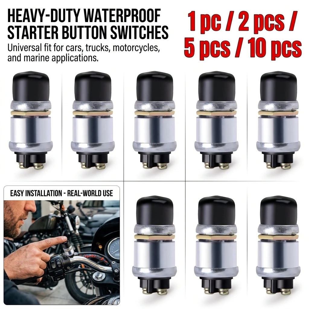 JK260 Diesel Engine Start Button Switch for Car Ship Truck - Horn Integrated Start Generator Set Button Switch