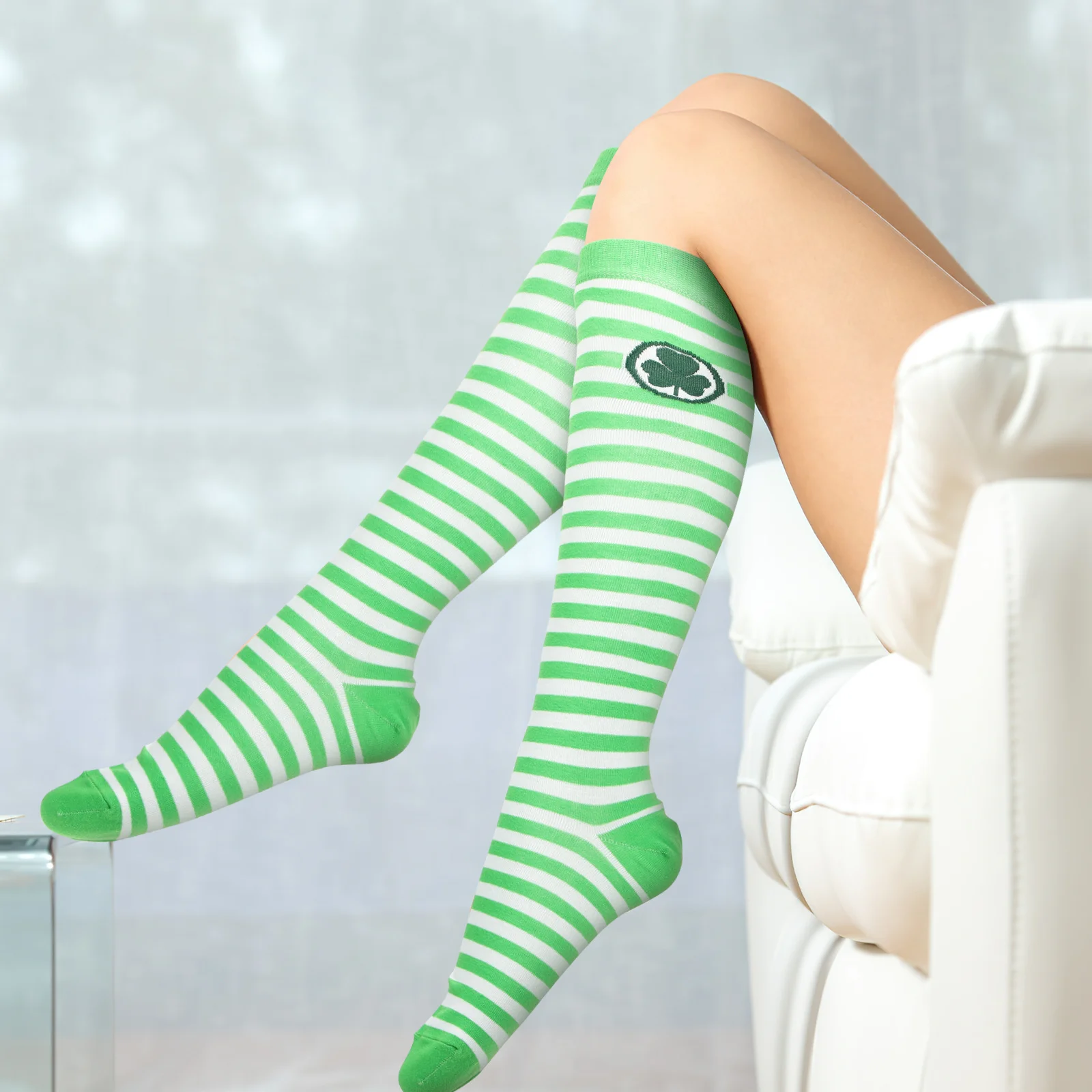 

3Pairs CottonSocks SportsShamrock AdultBreathable CrewMiddleTube WinterWarmth StPatrickDay Gifts CartoonComfort