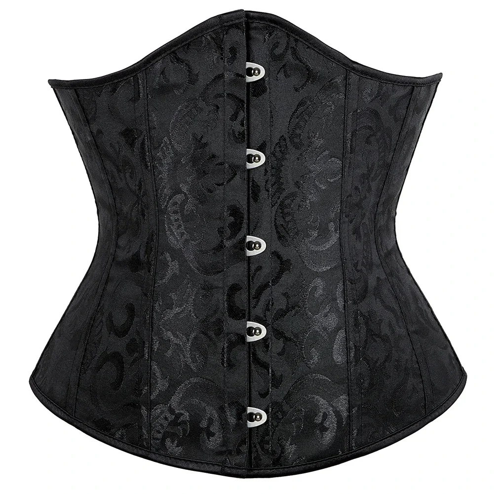 

Vintage Jacquard Underbust Corset Top for Women Plastic Boned Slimming Shaperwear Waist Trainer Gothic Bustier Corselet