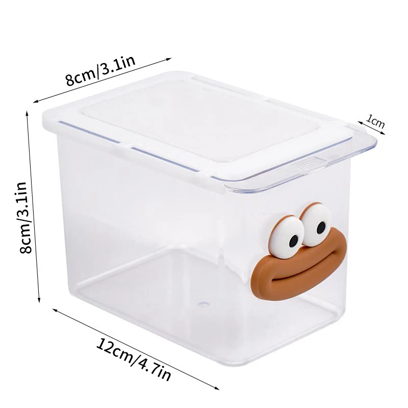 Drawer Style Storage Box Cabinet Transparent Big Mouth Cartoon Cotton Stick Makeup Cotton Bathroom Pull-Out Storage Shelf