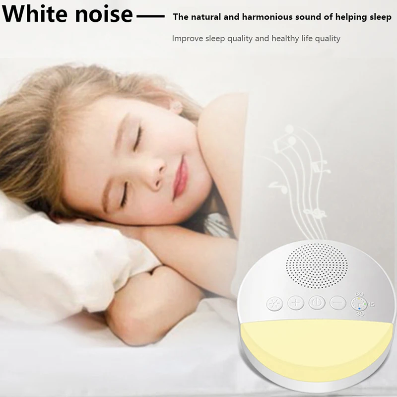 Baby White Noise Machine USB ricaricabile spegnimento temporizzato Sleep Machine Baby Sleep Noise Sound Player Night Light Timer