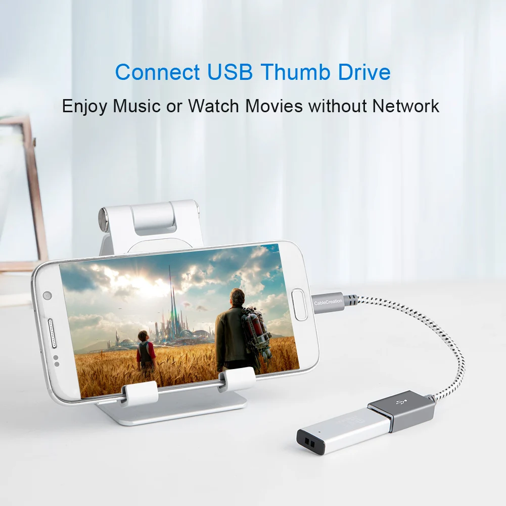 محول USB إلى Micro USB من كابل Creation، 0.15 متر، ذكر إلى أنثى، لأجهزة Micro-B، محرك فلاش، ماوس، لوحة مفاتيح