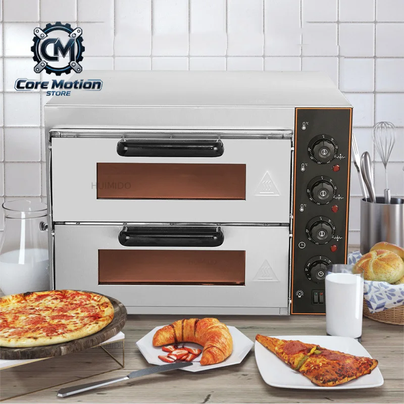 EB-1/2 Electric Pizza Kitchen Food Processor Double Layer Baker Machine Home Appliance Stainless Steel Cuisine Commercial Oven