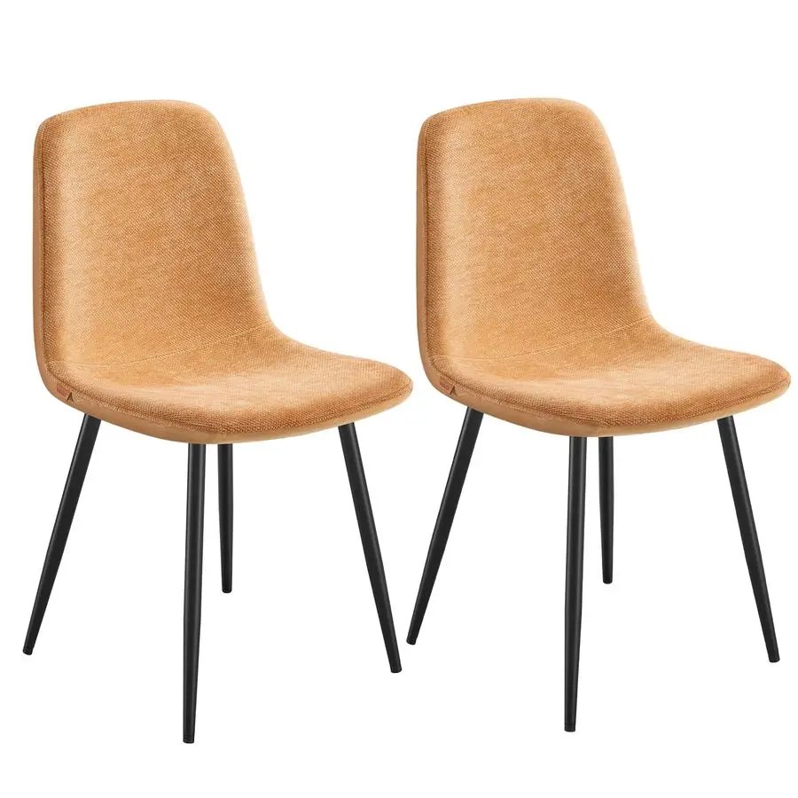 

Dining Chairs, Set of 2 Dining Room Chairs, Metal Frame, Adjustable Feet, Easy to Clean, GlacierTextured Synthetic Leather, for