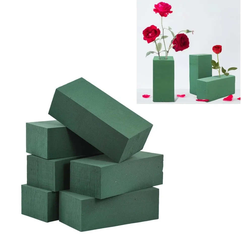3/6 Stück Nass-Blumenschaumblöcke für Hochzeiten, Partys, Blumenarrangements, Dekoration, Styropor-Ziegel, Blumenschaum, Haus- und Gartenzubehör – Detail 1