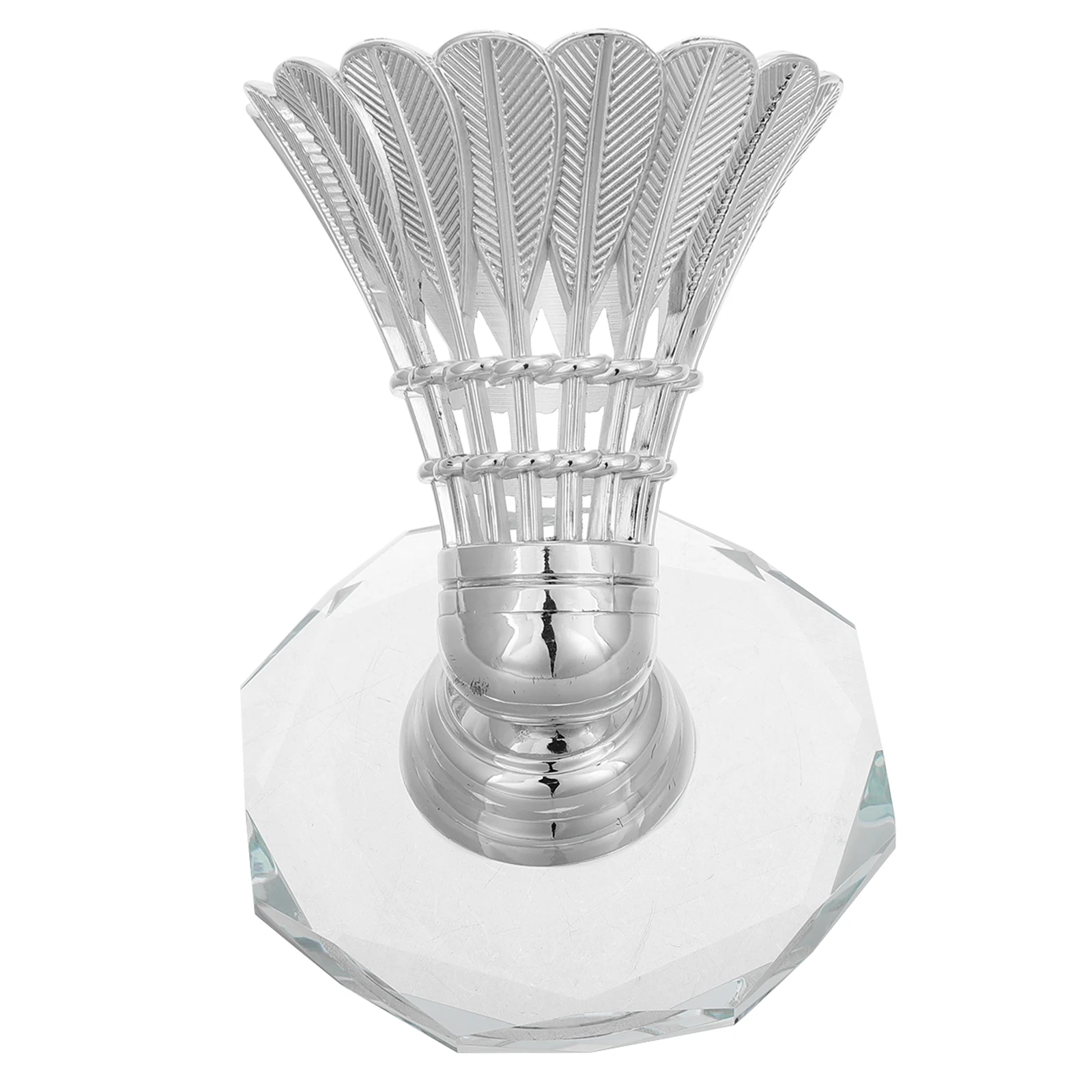 

Decorative Badminton Shuttlecock Car Dashboard Silver Sculpture Elegant Auto Interior Accessory for Badminton Enthusiasts