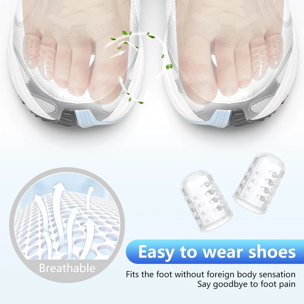 Silicone toe cobre toe caps anti-fricção respirável protetor de dedo do pé evita bolhas toe caps capa protetores cuidados com os pés