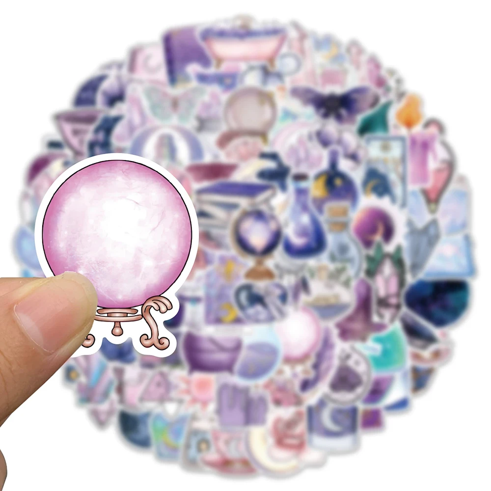 10/50/100/200/300pcs Cartoon Mgaic Witch Crystal Stickers Gothic Apothecary Decal DIY Suitcase Notebook Laptop Aesthetic Sticker