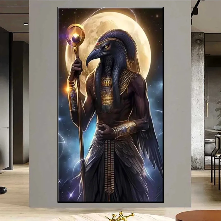 5D DIY Diamond Embroidery Anubis Egyptian Mythology Pharaoh Cross Stitch Diamond Mosaic Art Painting Needlework Handicraft