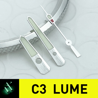 Brushed Marine MM300 Master SBDX Watch Hands Set for NH35A NH36A NH38 Mov't with C3 BGW9 Super Lume for SKX and SRP Enhancements