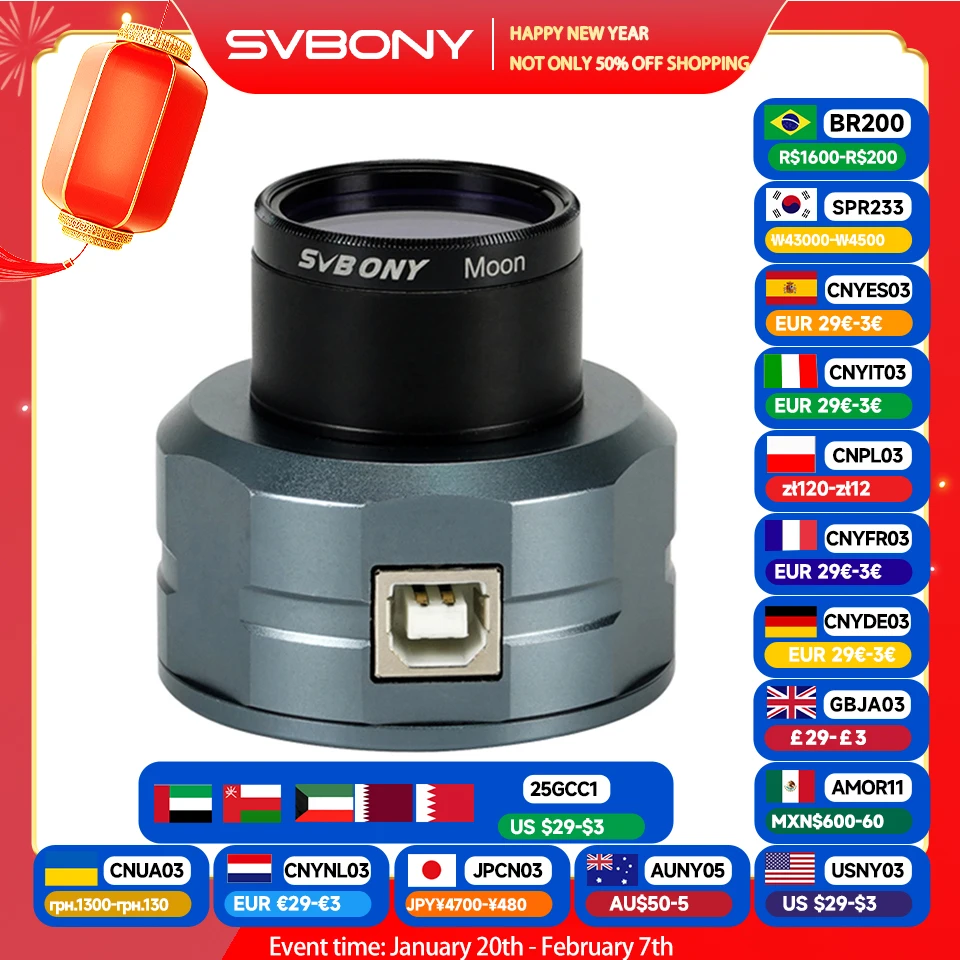 Svbony SV105/205 Astronomy Planetary Camera Telescope Camera 1.25'' CMOS Digital Eyepiece for Beginner Planetary Photography