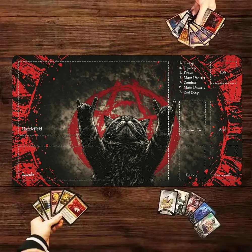 Magic Gathering Playmat Funny Raccoon Magic Party Game Mat 35X60cm Durable Rubber for MTG&TCG Games Mouse Pad Offices Desk Mats