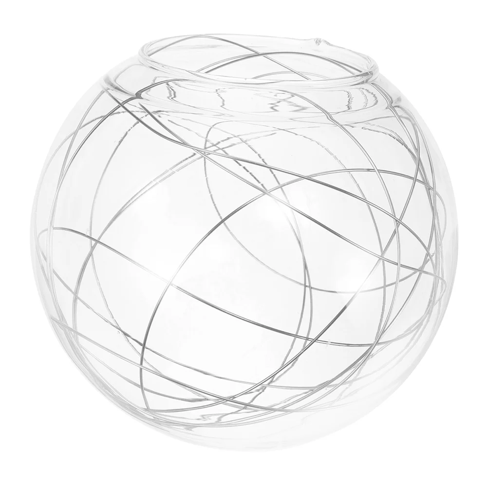 

Glass Lamp Shade Round Ball Aluminum Wire Decorative Lampshade Ceiling Light Cover Molecular Design Modern Pendant Lamp Fixture