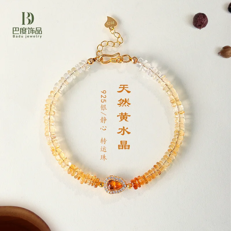 bracelet-en-argent-et-cristal-jaune-naturel-pour-femmes-a-la-mode-haut-de-gamme-perle-d'eau-douce-gourde-petit-poisson-bijoux-en-perles-porte-bonheur-han