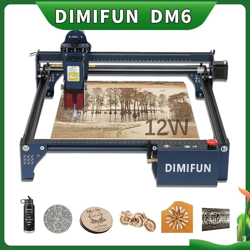 DIY Laser Engraver - DM6 Cutter for Beginners, 12000mm/min, 60W, Phone Connect, Woodworking and Metal Engraving